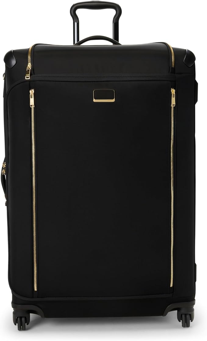 TUMI - Voyageur Leger 4 Wheeled Luggage - Women's Lightweight and Spacious, Sleek Silhouette, Durable Premium Suitcase - 29" Extended Trip Expandable Packing Case, Black with Gold Hardware
