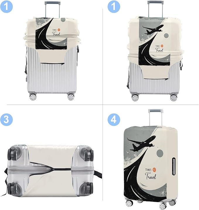 Travel Luggage Cover Washable Suitcase Protector Anti-Scratch,Stretchable Fit for 20-34Inch Luggage Durable Travel Bag Cover with Zipper Closure (S(20-22inch suitcase))