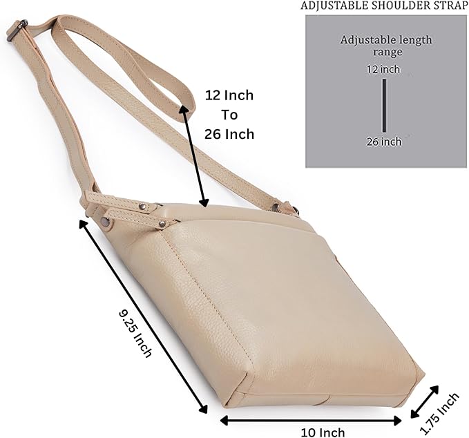 Small Soft Genuine Leather Crossbody Purse Women’s Sling Crossover Shoulder Travel Handbag with Triple Zipper