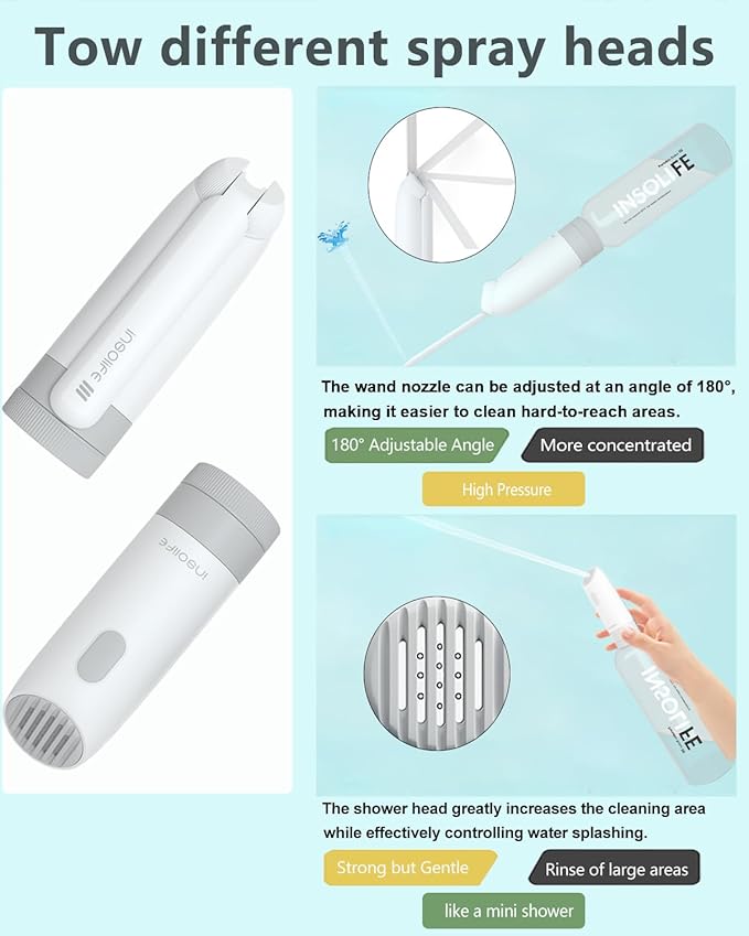 Portable Bidet | High Pressure Travel Bidet | Rechargeable Electric Portable Bidets for Men & Women | Portable Bidets for Travel