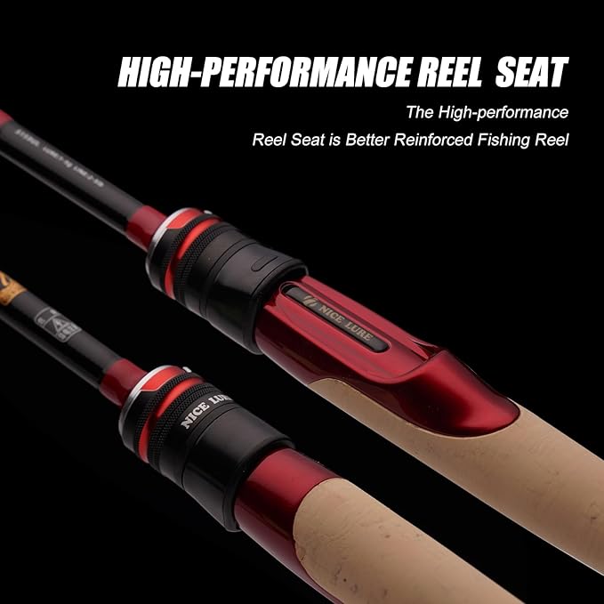 PURELURE Fishing Rod Telescopic, Carbon Fiber Spinning Casting Travel Rod, Spare Solid Carbon Tip, 3A Cork Handle, ABS Metal Reel Seat, Floating Guide Ultralight Portable Fishing Pole