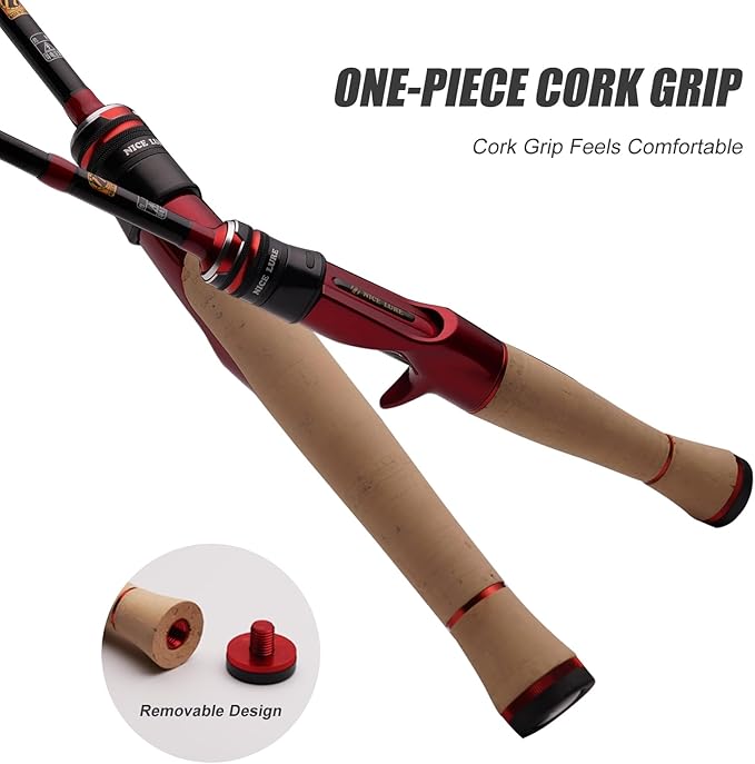 PURELURE Fishing Rod Telescopic, Carbon Fiber Spinning Casting Travel Rod, Spare Solid Carbon Tip, 3A Cork Handle, ABS Metal Reel Seat, Floating Guide Ultralight Portable Fishing Pole
