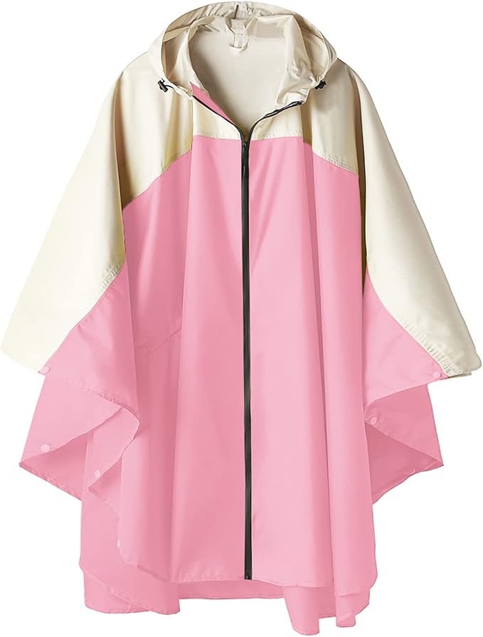 SaphiRose Unisex Rain Poncho Hooded Waterproof Raincoat for Adults Women