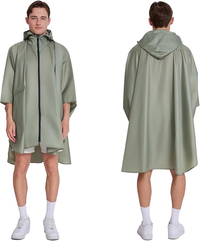Cloak raincoat Unisex poncho Adult hooded men and women with pockets Mountaineering hiking rainstorm prevention