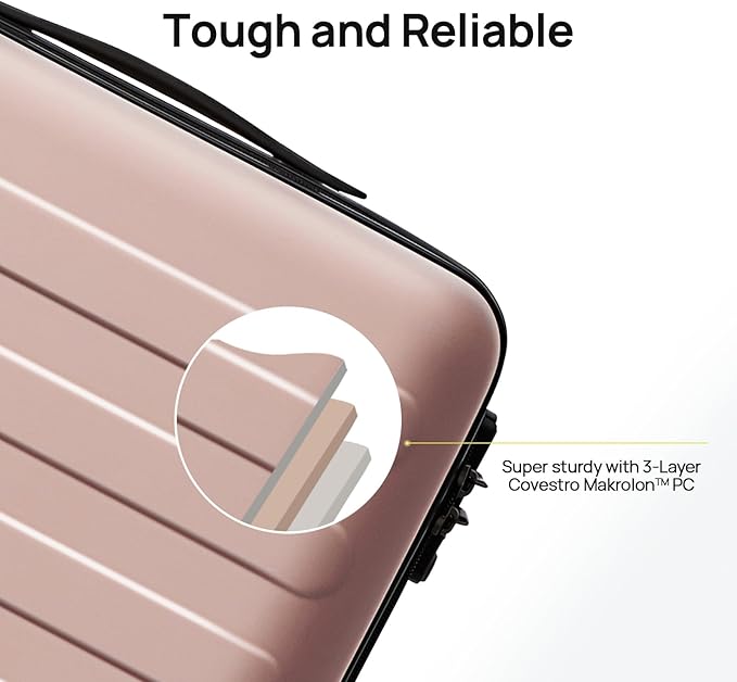 Carry on Luggage 22 X 14 X 9 Airline Approved, 20 Inch Luggage for 3-5 Days Travel, Double Spinner Wheels, 100% Hardshell PC, TSA Lock (04-Pink (Basic), Carry-On 20-Inch)