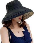 Women Wide Brim Sun Hats Metal Wired Edge Summer UV Protection Beach Fishing Hat for Hiking Garden Travel Chin Strap