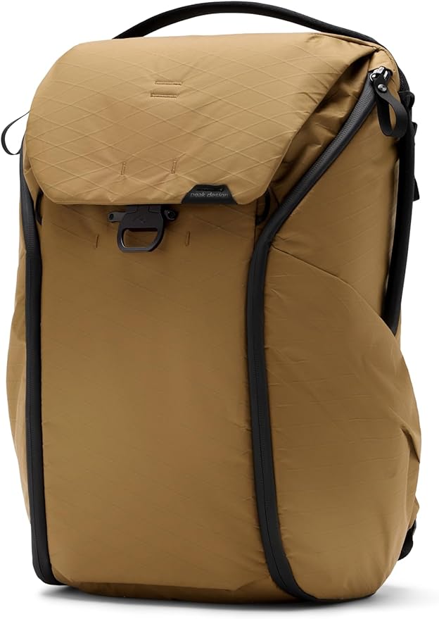 Peak Design Everyday Backpack 30L, Coyote, MagLatch Top, Dual Side Access, FlexFold Dividers, Fits 15" or 16" Laptop, For Camera Carry, Daily Commutes or Travel, Versatile Backpack for Men & Women
