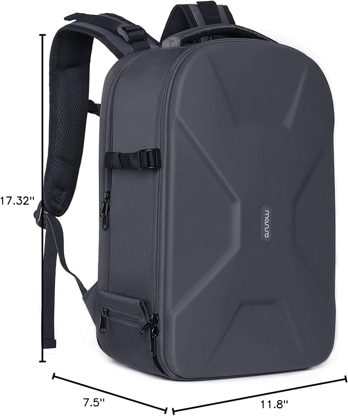 MOSISO Camera Backpack, DSLR/SLR/Mirrorless Photography Camera Bag 15-16 inch Waterproof Hardshell Case with Tripod Holder&Laptop Compartment Compatible with Canon/Nikon/Sony, Gray