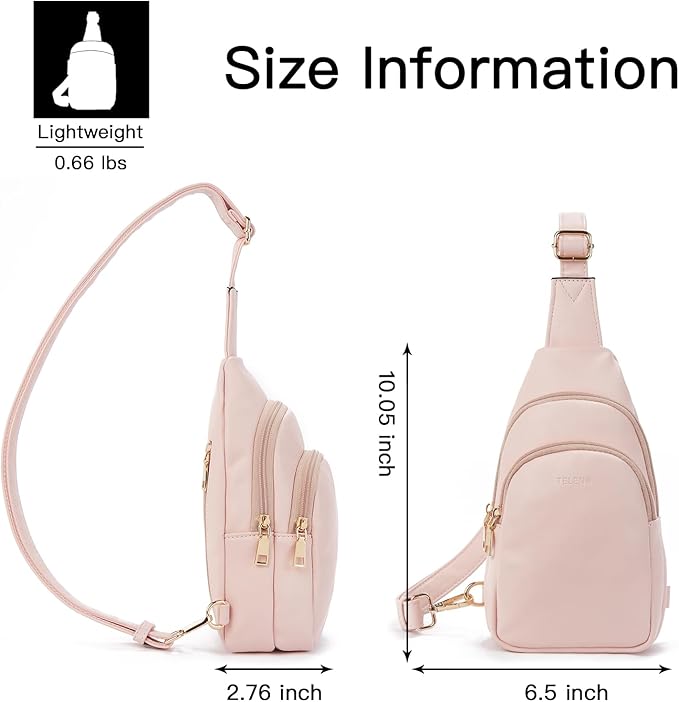 Telena Small Sling Bag for Women Leather Crossbody Fanny Packs Chest Bag for Women