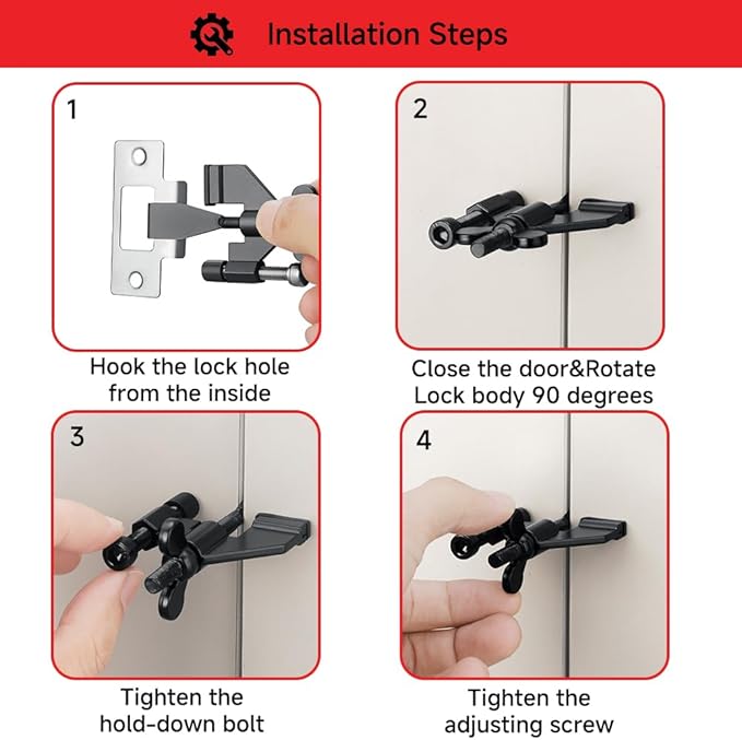 Portable Alarm Door Stopper for Additional Safety in Hotel,Apartment and Bedroom,Removable Bottom Door Jammer Device,Anti Theft Extra Security Lock Kit for Travel. (Alarm Stopper&Lock)