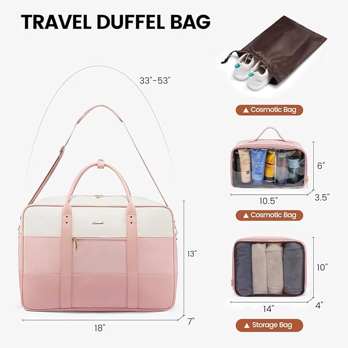 LOVEVOOK Weekender Travel Duffel Bag with Laptop Compartment, Personal Item Duffle Bags for Women, Overnight Bag with Toiletry Bag, Yoga Gym Bag with Wet Pocket, Hospital Bag for Labor and Delivery