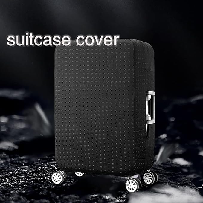 Luggage Cover, Protective Washable Suitcase Cover - Travel Elastic Spandex Suitcase Protector Fits 22 to 24Inch Black