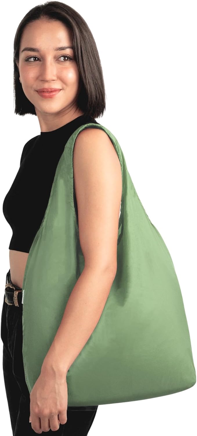 Nanobag Ultra-Lightweight Foldable Tote for Women & Men, Reusable Grocery & Travel Bag, Packable Collapsible Compact Market Essential (Standard Gove)