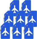 Luggage Tag for Suitcases, Quickly Spot 8 Pack Luggage Identifier Tags, Travel Accessories Name Tags for Backpacks, Suitcases, Travel Bags, Baggage, Cruise - Flexible Silicone (Blue)