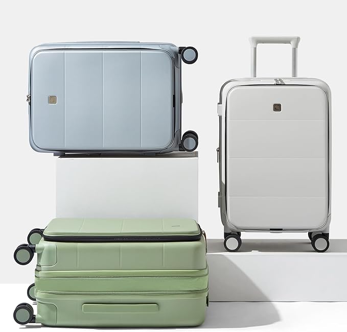 Hanke Hardside Expandable Carry On Luggage, 20 Inch Top Opening Trunk Luggages with Spinner Wheels, All-PC Hard Shell Carry-On Suitcase, Lightweight & TSA Airline Approved (Grey, 46L)