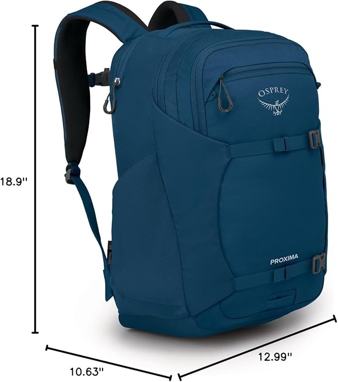Osprey Proxima Laptop Backpack – Organized Everyday Pack with Dedicated Tech Storage, Water Bottle Pockets, and Comfortable Carry – Perfect for School, Commuting, and Travel, Night Shift Blue