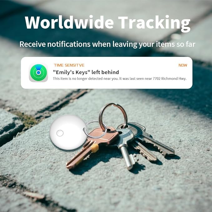 Smart Tag Tracker Works with Apple Find My, IP65 Waterproof and Replaceable Battery, Bluetooth Tracker Item Locator for Key Pet Wallet Backpack Luggage, 2 Pack, White (Not for Android or Huawei)