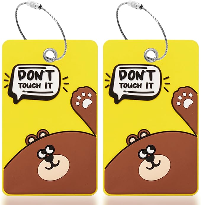 2PCS 2303 Bright Silicone Luggage tag (Yellow)