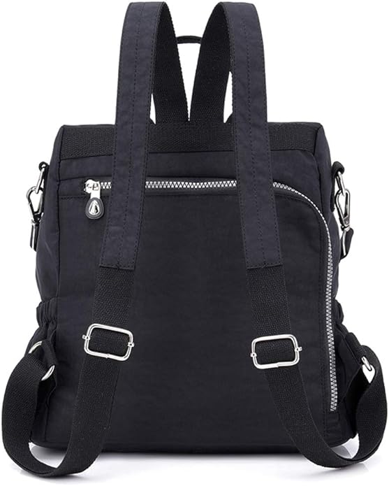 MINTEGRA Women Shoulder Backpack Multi-Pocket Nylon Purse Large Capacity Waterproof Casual Daypack