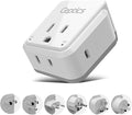 Ceptics World Travel Plug Adapter Set, Safe USB-C 3.0-2 USA Socket,30W PD & QC - Compact & Powerful - Use in Europe Includes Type A, B, C, E/F, G, I SWadAPt Attachments (PAK-30-WS)