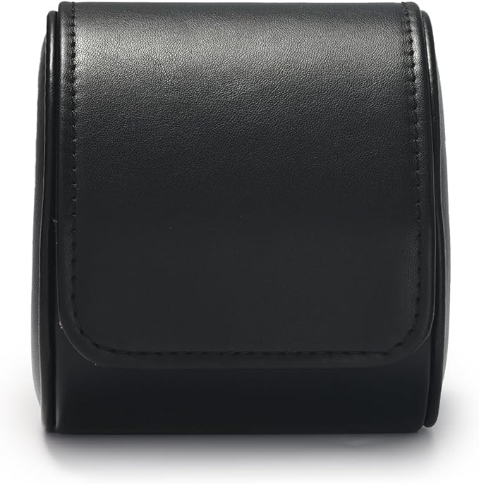 Oirlv Premium Leather Watch Roll Travel Case Single Watch Box for Men and Women Storage & Organizer Display, Anniversary Birthday（Black）
