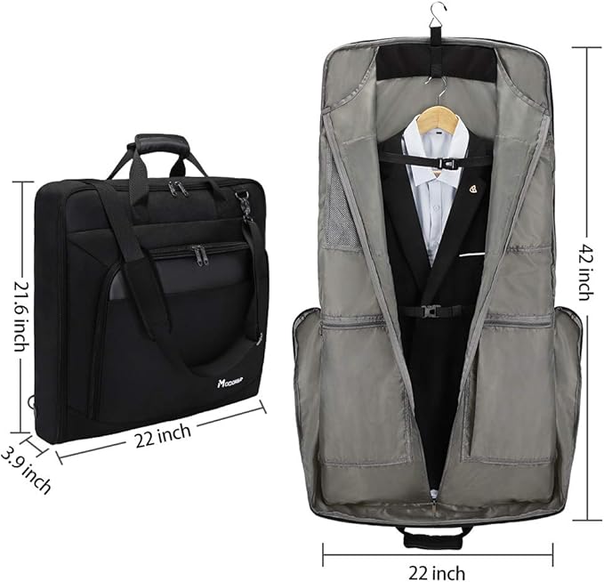 Modoker Suit Luggage Garment Bag with Shoulder Strap, Suit Carry on Bag Hanging Suitcase Garment Bags for Men Women Business Travel