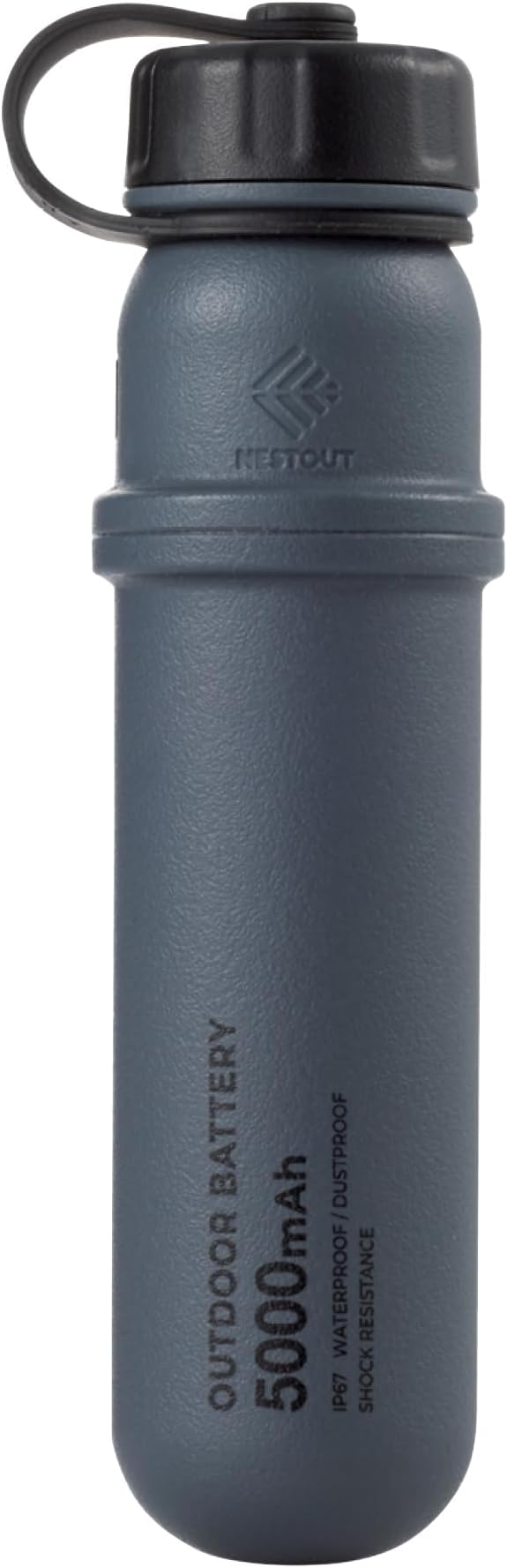 NESTOUT Portable Charger, 5000mAh Outdoor Battery Power Bank, 15W USB-C Fast Charging, Waterproof IP67, Durable Shockproof, Battery Pack for Phone Tablet Hiking Travel Camping (Gray Blue, 5000mAh)