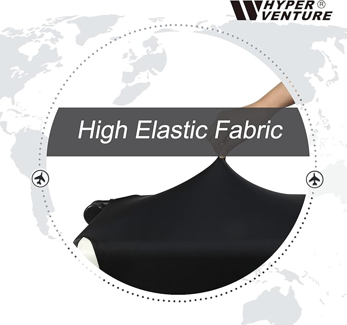 HYPER VENTURE Washable Luggage Cover - Fashion Suitcase Protector Fits 31-32 Inch Luggage (Black, XL)