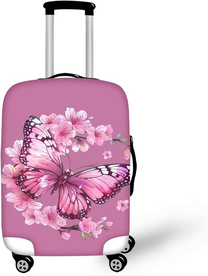 Purple Butterfly Luggage Cover Anti-scratch Baggage Suitcase Protector Fits 30-32 Inch Luggage