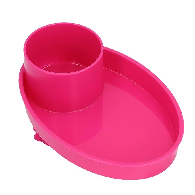 Snack Tray for Kids Car Seat with Secure and Sturdy Design, Versatile Usage, Compact and Portable Design, Easily Attachable, Cup Holder (Roseate)