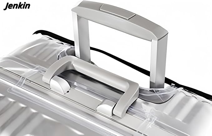JenKin Luggage Protector Suitcase Cover PVC Waterproof Travel Suitcase Fits Most 20" to 30" (22" (15.0" L x 10.2" W x 21.7" H))