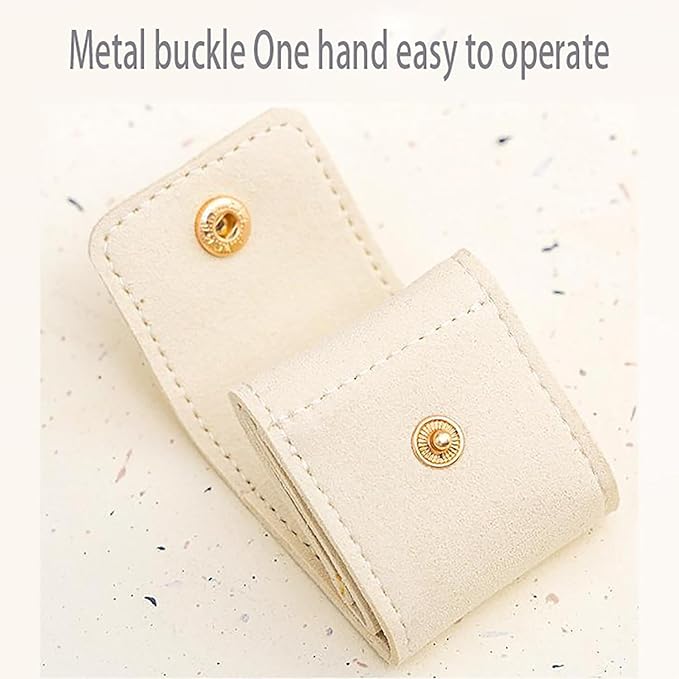 Mini Travel Jewelry Bag - Small Foldable Jewelry Case & Organizer Pouch with Snap Closure, Soft Fabric for Tangle-Free Necklaces Rings Earrings, Portable Storage Holder for Women Gift (Pink x 1)