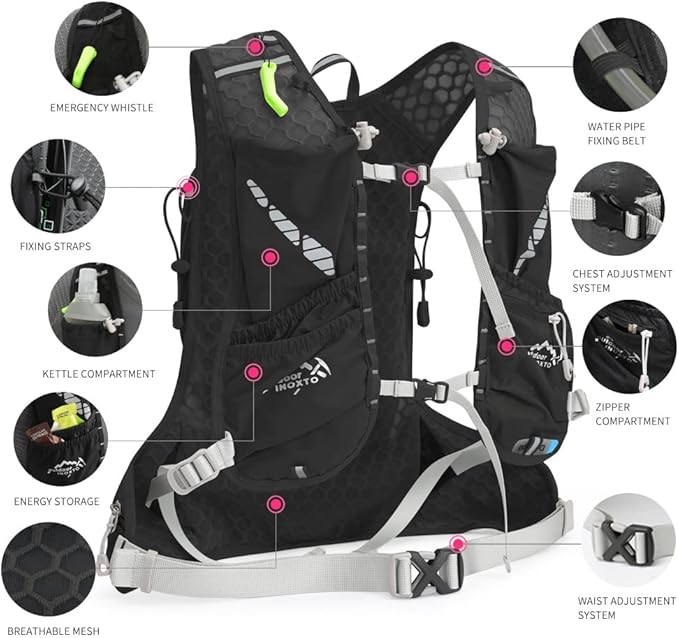 Running Hydration Vest for Men Women Water Backpack for Running 3L Running Hydration Pack for Trail Running Marathon Race Hiking