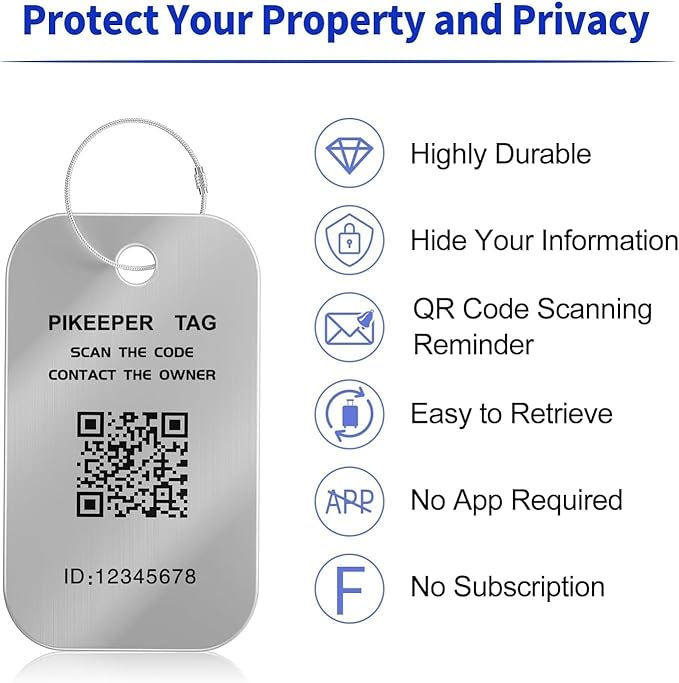 Smart Luggage Tags 2-Pack - QR Code ID Labels with Location Notification When Scanned, Waterproof & Durable, Customizable Cruise Tags for Suitcases, Backpacks & Travel