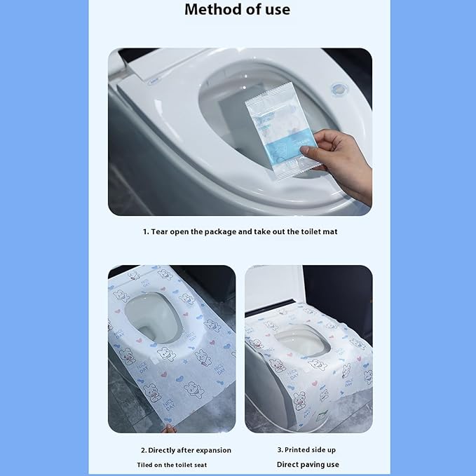 Disposable toilet seat cover,30 pieces of oversized waterproof toilet seat paper, suitable for children and adults, potty training, travel, public toilets, aircraft