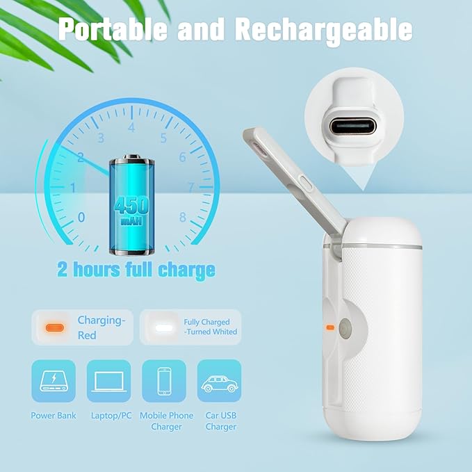 Upgrade SPACEREST Portable Bidet for Travel, No Noise & Waterproof Handheld Sprayer with 360ml Bottle, Rechargeable Electric Portable Bidet for Women & Men, Personal Hygiene & Postpartum Care