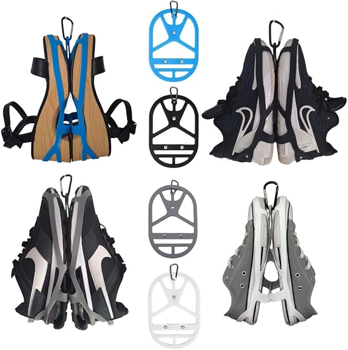 Shoe Holster For Backpack with Clip Hanger. Footwear Holder with Clip for Sneakers, Cleats, Bowling, Soccer, Basket, Football. For Travel, Outdoors, Sports & Space Saving