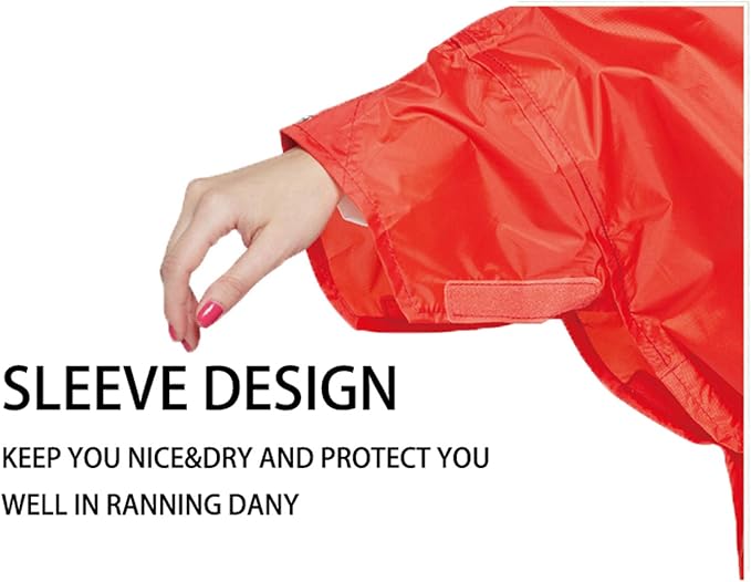 longsinger Rain Poncho for Adult, Waterproof Rain Poncho with Hood and Sleeve, Ideal for Hiking, Hunting, Camping