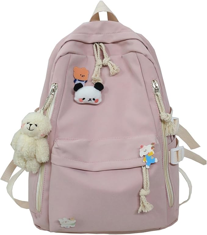 DUSLANG Big Student Laptop Backpack For College Women Men Middle High School Teen Girls Bookbag Travel Daypack,Pink
