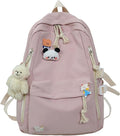 DUSLANG Big Student Laptop Backpack For College Women Men Middle High School Teen Girls Bookbag Travel Daypack,Pink