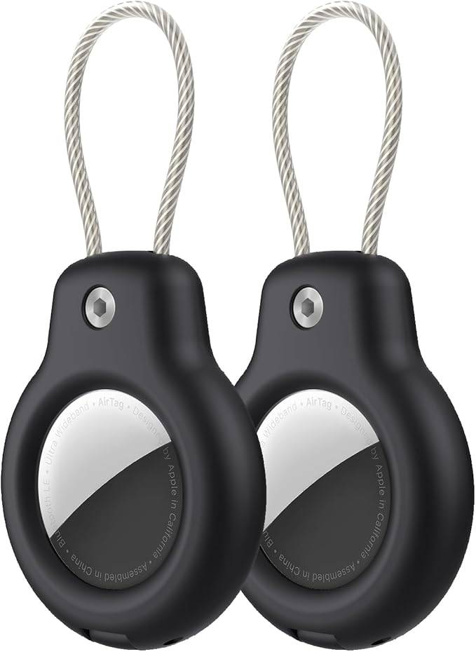 HATALKIN Compatible for Air Tag Holder for Keychain Case with Screen Protector,IP68 Waterproof for Air Tags Key Chain for Apple Tag GPS Tracker,for Air Tags-2 Pack Holder for Luggage Key,Backpack