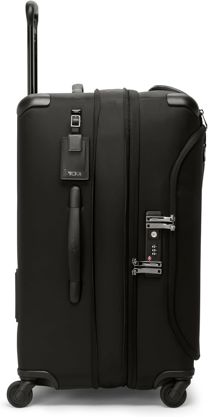 TUMI - Voyageur Leger 4 Wheeled Luggage - Women's Lightweight and Spacious, Sleek Silhouette, Durable Premium Suitcase - 26" Short Trip Expandable Packing Case, Black with Gunmetal Hardware