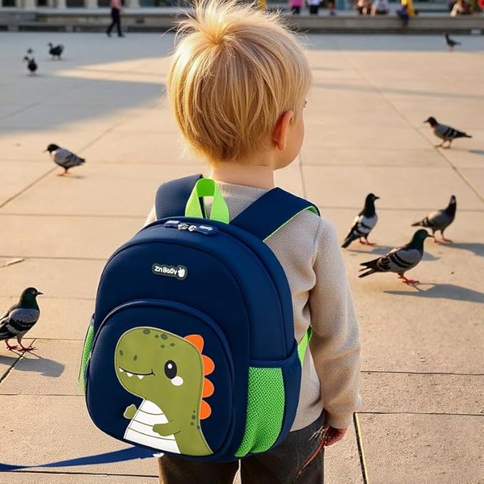 Padgene Toddler Backpacks Kids Preschool Backpack Waterproof Neoprene Animal Schoolbag Lunch backpack 3D Cartoon Mini Travel Bag for Boys Girls Ages 3-5