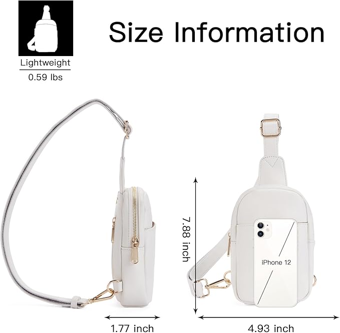 Telena Small Sling Bag for Women Leather Crossbody Fanny Packs Chest Bag for Women