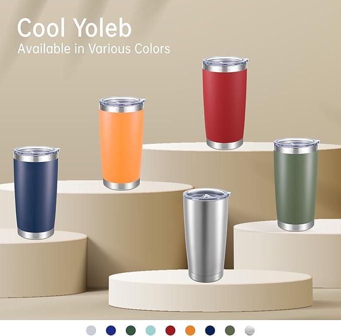 20 oz Tumbler Stainless Steel Tumblers with Lid Double Wall Vacuum Insulated Coffee Mug 20oz Powder Coated Cup for Hot and Cold Drinks, Navy, 1 pack