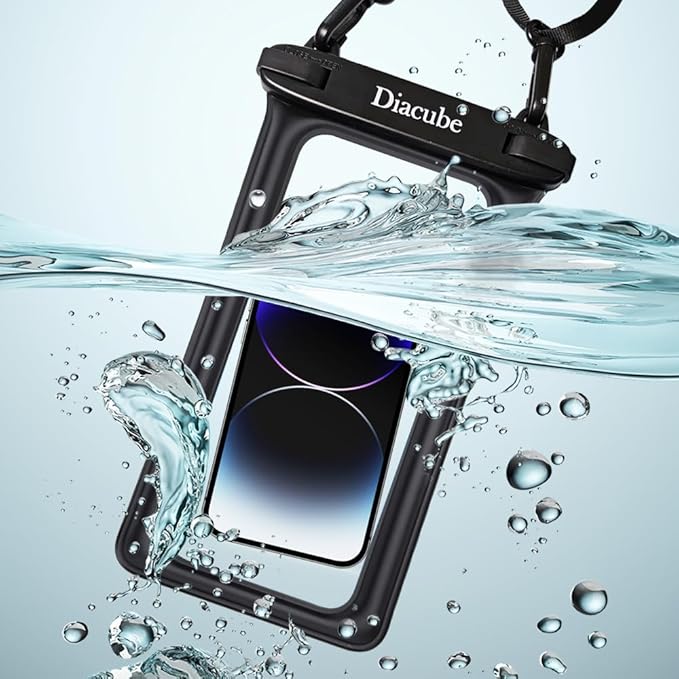 2-Pack Waterproof Phone Pouch, Universal IPX8 Floating Waterproof Case with Adjustable Lanyard for All Phones [Up to 8.3"] Beach, Waterpark & Travel Essentials - White