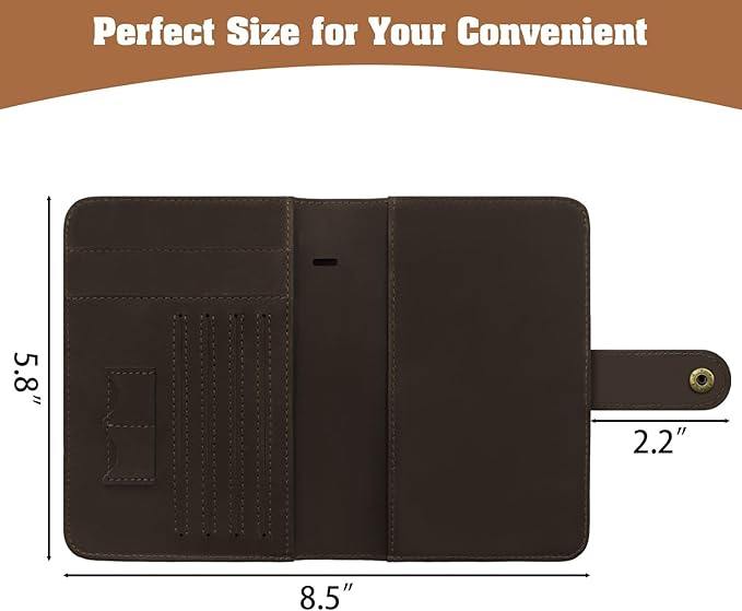 Jack&Chris Genuine Leather Handmade Passport Holder For Travel, RFID Blocking Passport Holder with Card Slots, Travel Essentials wallet with Pen Holder for Women and Men for Gifting, Coffee