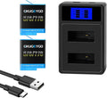 Rechargeable Battery Charger Kit Compatible with Gopro Hero 8/7/6/5 Black 2-Pack Batteries and Dual Channel USB Charger Combo