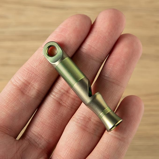 WeKnife Emergency Whistle Survival Loud, Titanium Outdoor Safety Whistle Survival Shrill Loud Blast with Paracord for Kayak, Life Vest, Jacket, Boating, Fishing,Camping, Hiking, Hunting, Coyote