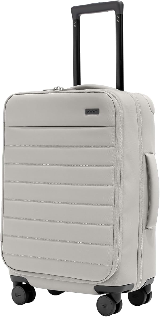Away Softside Carry-On Suitcase, 22 Inch Lightweight, Expandable High-Strength Nylon Luggage With Spinner Wheels, Meets Requirements for Most Major Airlines, Cloud Gray